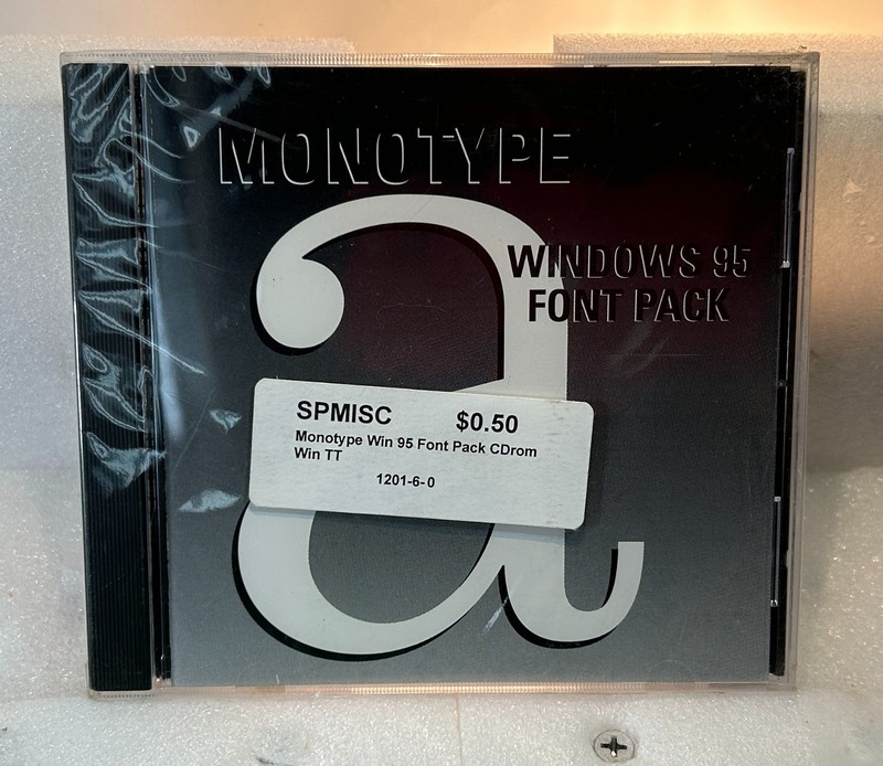 SEALED VINTAGE Windows 95 Monotype Font Pack (PC) NEW, VERY RARE