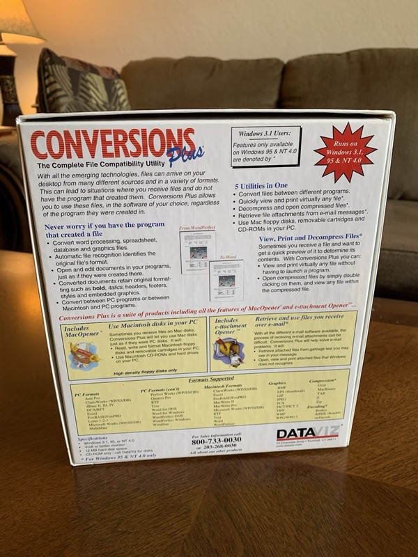 DataViz Conversions Plus for Windows 95, CD - Open Mac discs and files and MORE! gallery