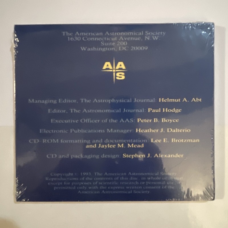 American Ast Society AAS Astrophysics On Disc Volume I (1993) & Volume II (1994) gallery