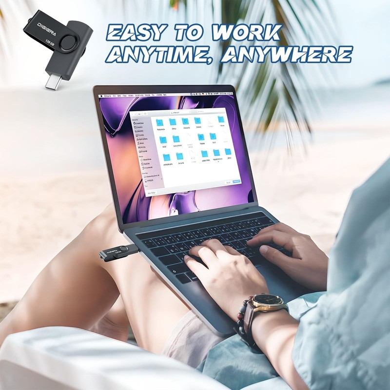 128GB Flash Drive, USB 3.2 Gen 1 Type-C Thumb Drive with 140MB/s Read, 360° gallery