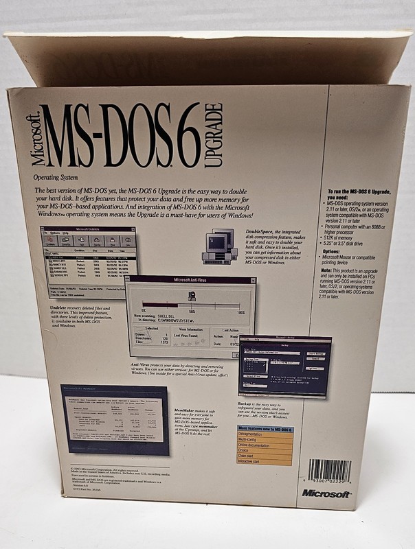 Vintage Microsoft MS DOS 6 Upgrade 3.5" Disks Operating System gallery