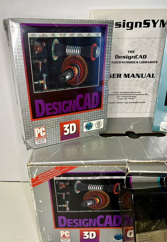 Vintage MS-Dos Floppy Disc DesignCAD 3D & 2D 1991 Software IBM PC RARE Sealed gallery