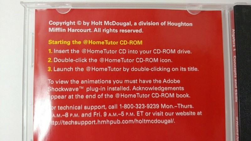 Holt McDougal Algebra 1 concepts & skills at home tutor CD Rom Houghton Mifflin gallery