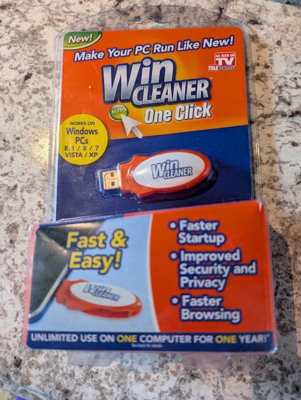 Win Cleaner One-Click PC Cleaner, Speed Boost USB, For Windows Vista, XP, 7, 8