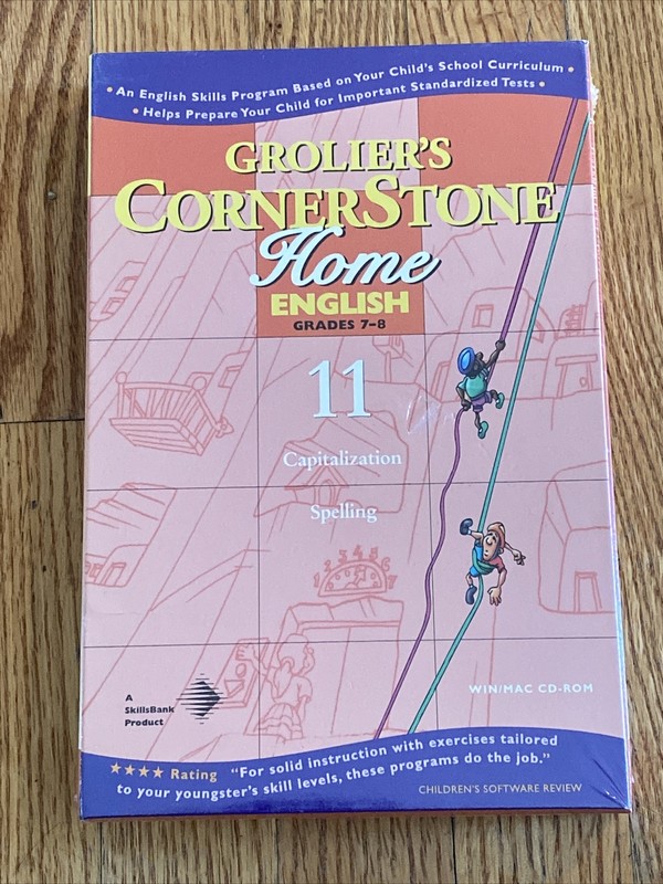 Grolier’s CornerStone Home English Course 11 Grades 7-8 CD-ROM Windows/Mac New