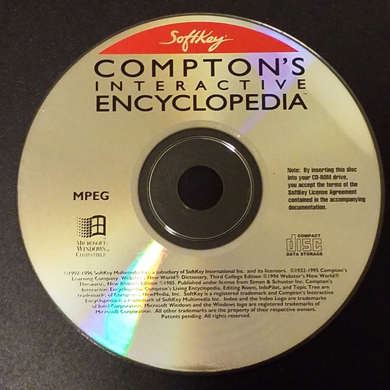 COMPTONS INTERACTIVE ENCYCLOPEDIA by SoftKey Disc Only