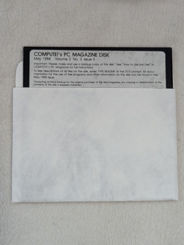 Compute!’s PC Magazine 5.25″ Floppy Disk – May 1988 Volume 2 No. 3 Issue 5