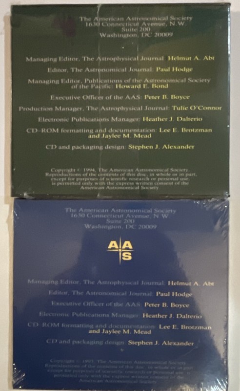 American Ast Society AAS Astrophysics On Disc Volume I (1993) & Volume II (1994) gallery