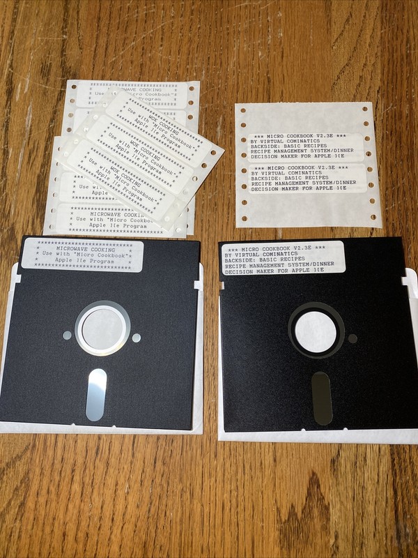 Apple IIe IIc Software Micro Cookbook 2.3 Microwave Cooking Wok Cooking gallery
