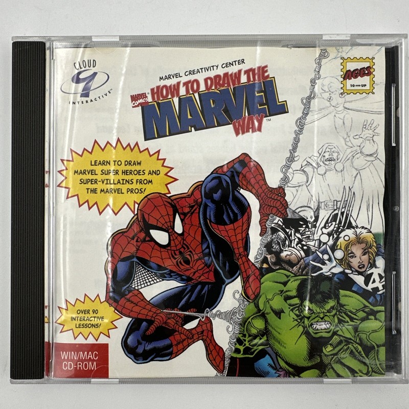 How To Draw The Marvel Way Comic Creativity Center Marvel 1996 Vintage PC CD-ROM