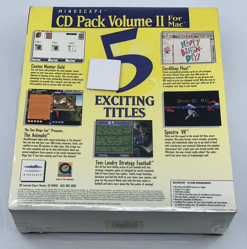NEW Vintage 1995 Mindscape CD Pack Volume II for Mac - 5 Software Titles / Games gallery