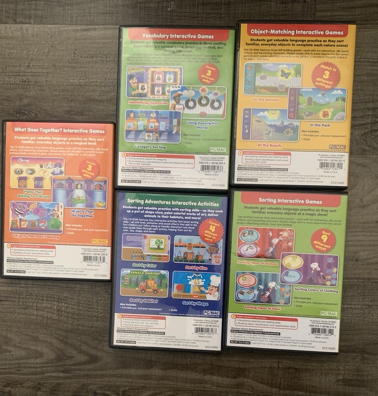Lot of 5 Lakeshore Educational Interactive Learning Games PreK-K Math & Language gallery