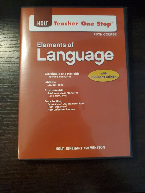 Holt Teacher One Step Elements of Literature Fifth Course PC Software