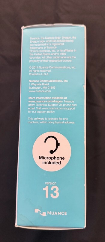 Nuance Dragon Naturally Speaking Home Speech Recognition Software Version 13 NIB gallery