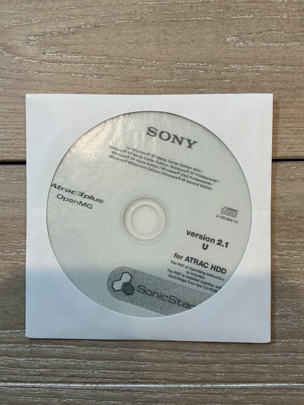 CDROM Walkman Software ~ Sony SonicStage Atrac3plus OpenMG Version 2.1U