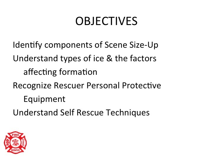 NFPA COMPLIANT ICE RESCUE AWARENESS PPT TRAINING PRESENTATION