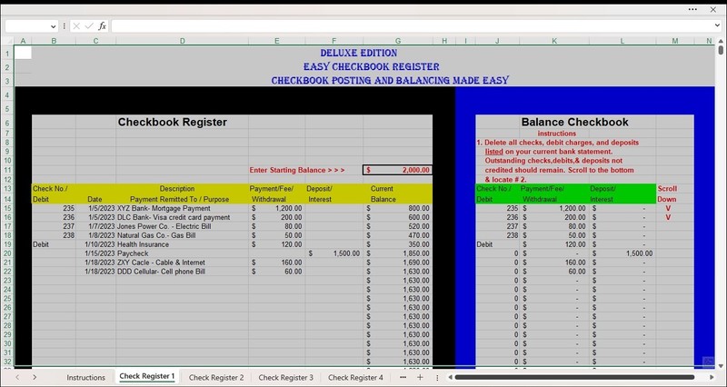 Telephone Address Book Excel Spreadsheet for PC or Android +FREE Checkbook Reg. gallery