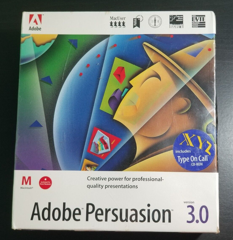 Adobe Persuasion 3.0 Vintage Macintosh 3D Charting Presentation Big Box Software