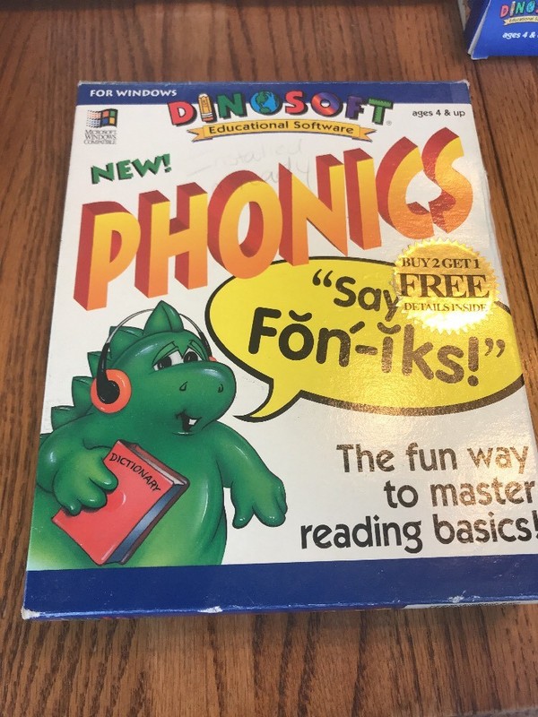 Dinosoft Phonics (Windows, 1995) Box & Instructions Only Ships N 24h