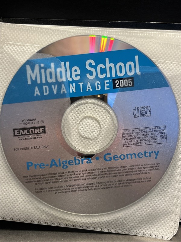 6 Middle School Advantage 2005 PC Windows Home School Help MATH Vocabulary +++