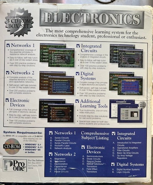 Electronics Comprehensive 5 CD-ROM Box Set PC Learning Software 1990s NEW! gallery