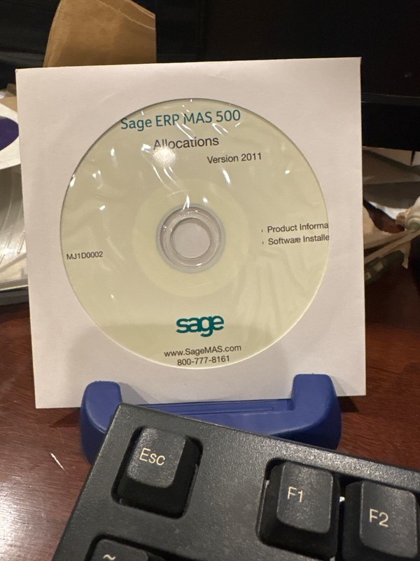 BRAND NEW UNUSED SAGE MAS500 Allocations Version 2011. Software + Docs On CD