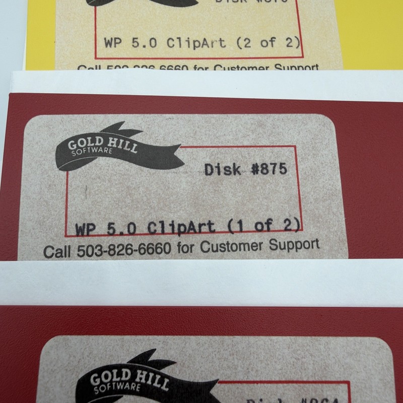 Gold Hill Software 5.25" DOS Disk Lot Banner Maker Printshop WP5 Clipart GEM gallery
