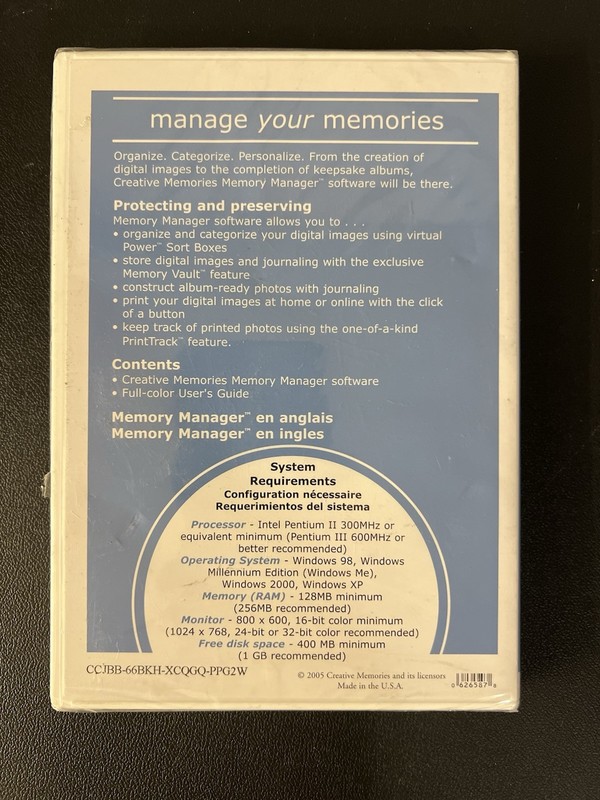 Creative Memories Memory Manager (CD-ROM, 2005) New Sealed gallery