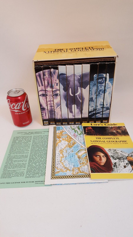 108 years National Geographic + reference CD set CD Rom all here + map +guide gallery