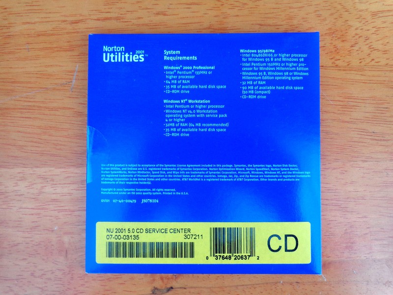 Norton Utilities 2001 5.0 -New Sealed gallery