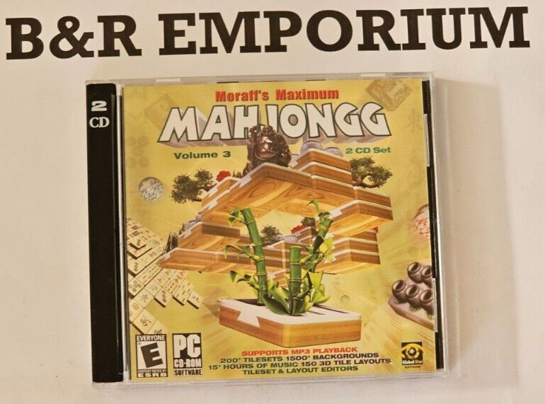 Moraff’s Maximum Mahjongg Volume 3 – (2003 Global Star) – Used PC 2-CD-ROM