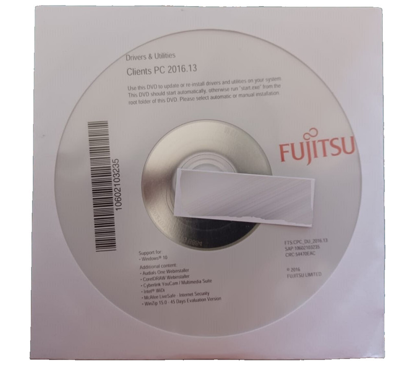 Fujitsu Drivers & Utilities Clients PC 2016.13 / Driver DVD for PCs / for Win 10
