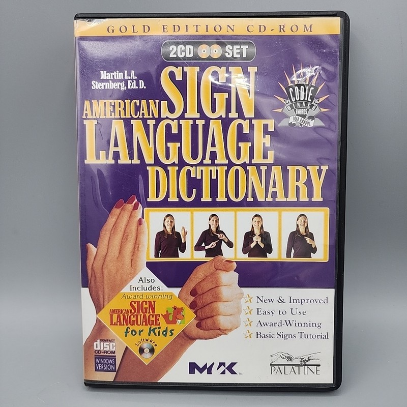 American Sign Language Dictionary Gold Edition CD-ROM 3 CD’s