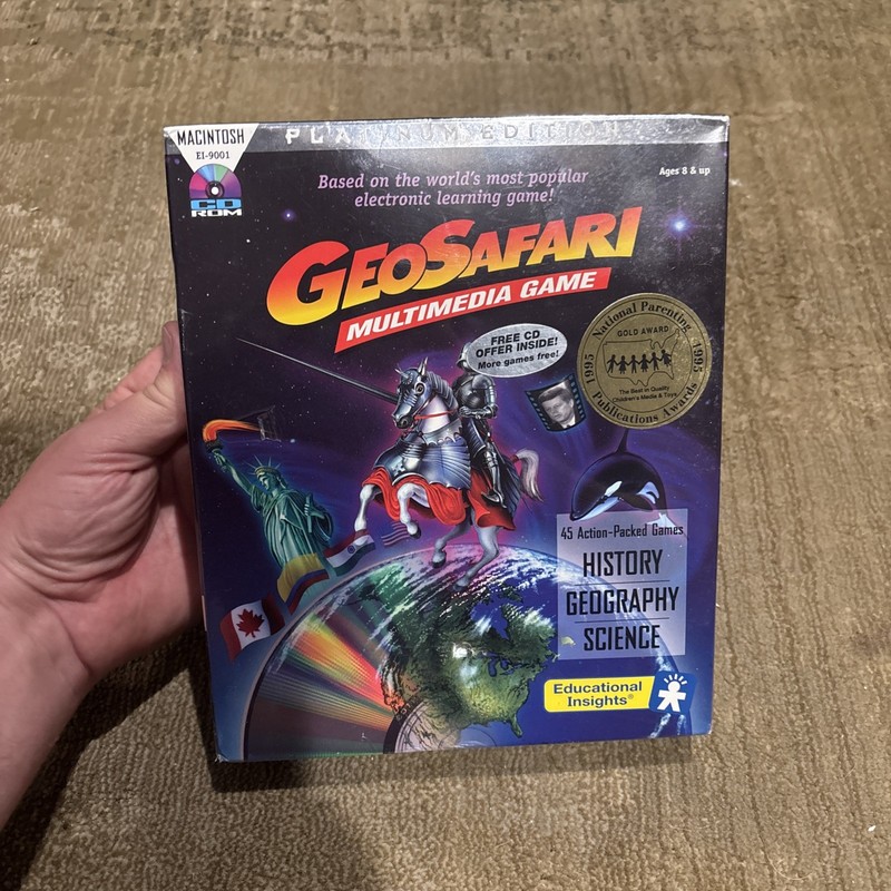 GEOSAFARI Big Box PC Game NEW Old Stock Sealed Rare!