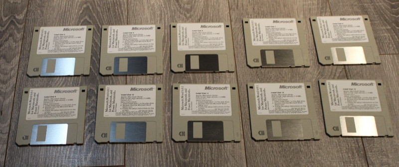 LOT OF 10 Microsoft Word 6.0.1 for Macintosh 3.5” Floppy Disks 4 thru 13