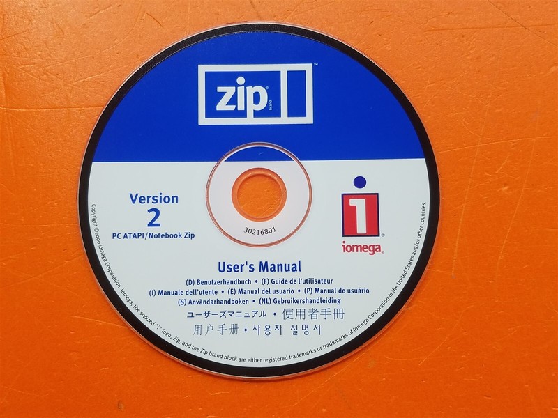 ⭐️⭐️⭐️⭐️⭐️ PC Software CD Disc Iomega Zip Version 2 User's Manual