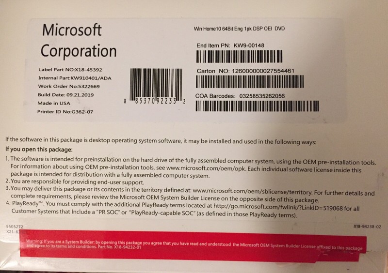 Microsoft Windows 10 Professional Full Version for Windows (FQC-08788)