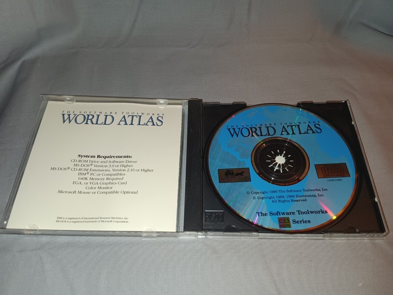 The Software Toolworks World Atlas CD ROM Mac Macintosh 1990 Vtg gallery