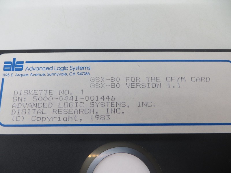 Advanced Logic Systems 5.25" Floppy Disks GSX-80 for the CP/M Card Version 1.1 gallery