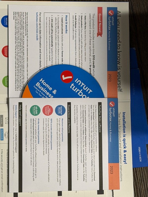 Intuit TurboTax Home & Business 2023 Tax Software CD 314234 OPEN gallery