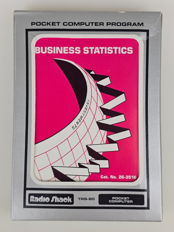 Business Statistics Pocket Computer Program Cassette 26-3516 Radio Shack TRS-80