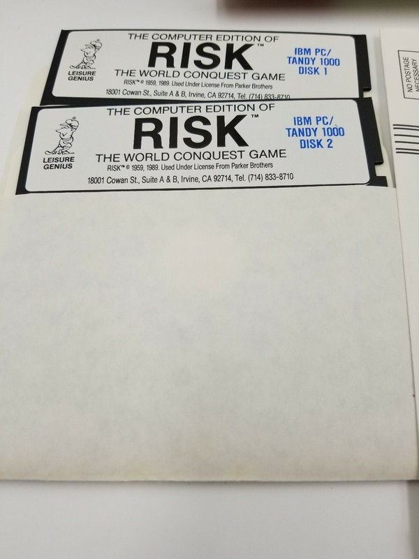Risk IBM PC Game on 5.25" disks with box, no manual gallery