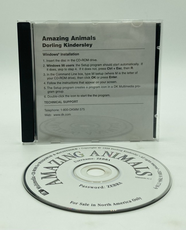 Amazing Animals 1998 Edition PC Game Learning Interactive Windows/Mac
