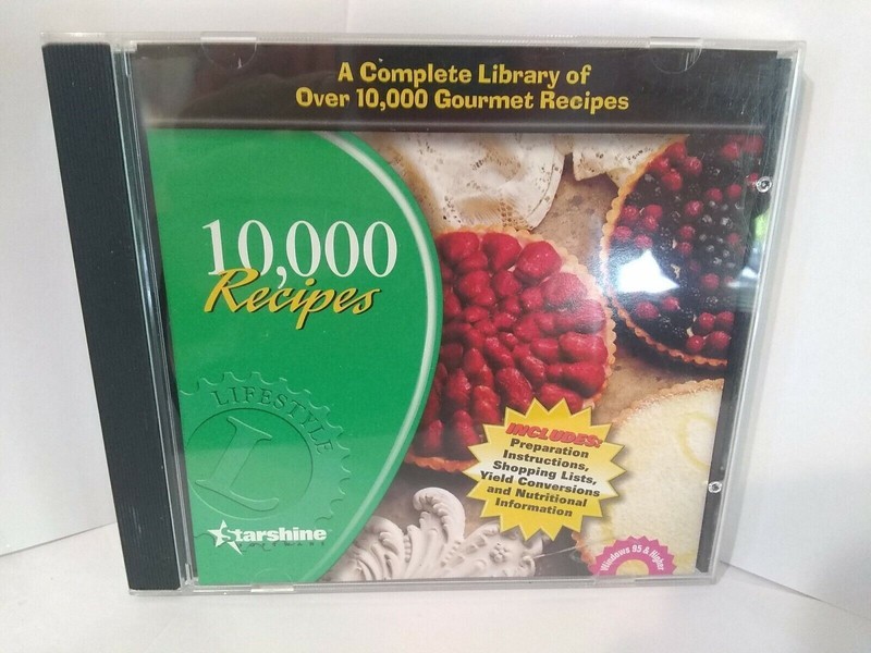 10000 Recipes PC Computer Cooking Recipe Kitchen Fun Cosmi Corporation