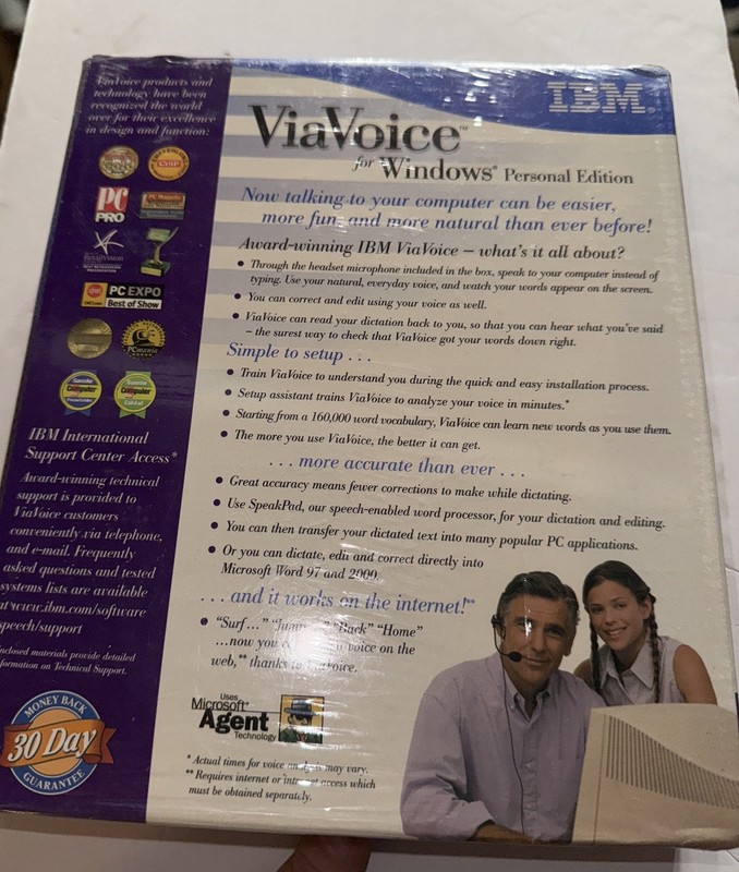 NEW VINTAGE Old Stock IBM ViaVoice for Windows Release 8 Personal Edition CD-ROM gallery