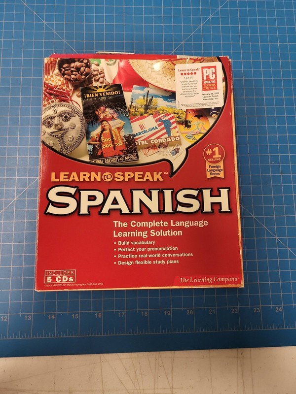 Learn to Speak Spanish v8.1 PC CD-ROM The Learning Company 5-CD Set & Workbook