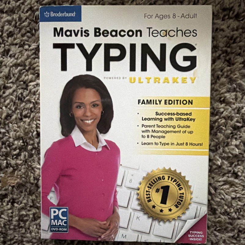 MAVIS BEACON Teaches Typing with UltraKey PC/MAC DVD-ROM Instruction Used