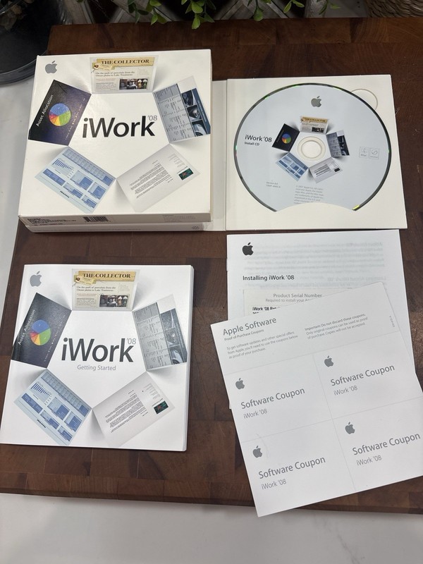 Apple iWork 08 Mac Retail Box Complete Disc Manual Serial Included
