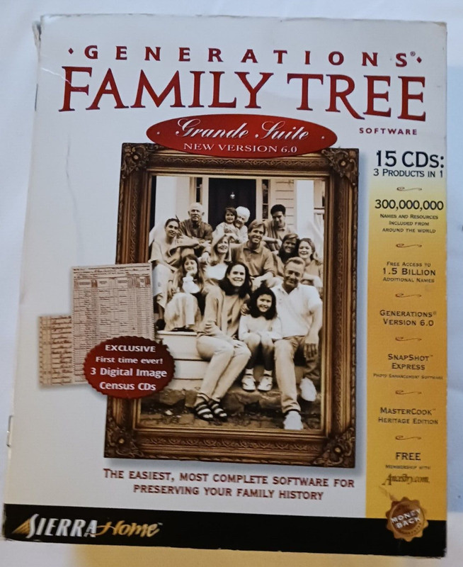 Generations Family Tree Grande Suite V 6.0 Software Complete with 15 CDs
