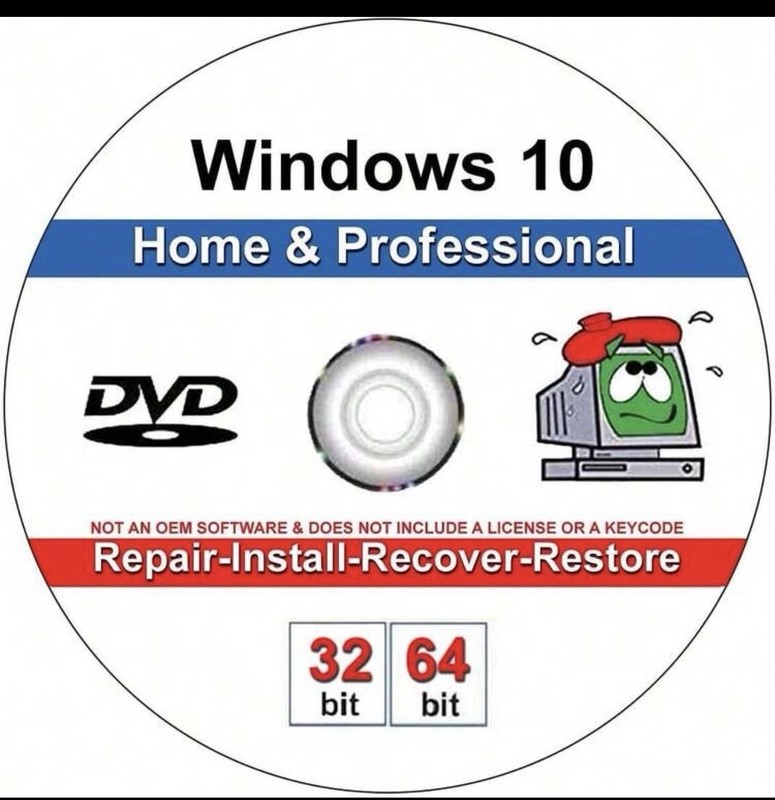windows 10 Home And Professional DVD 32/64 Bit